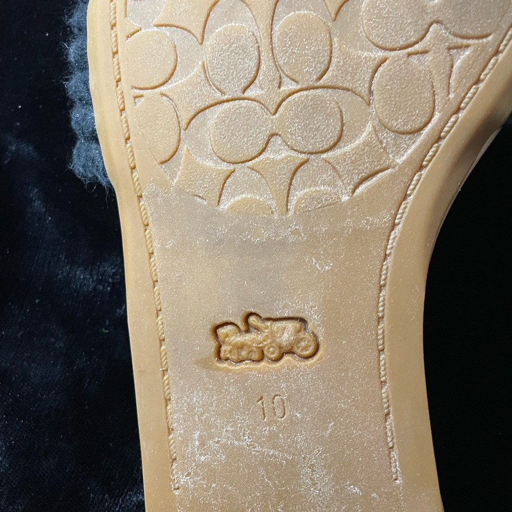 Coach Women's Black and Gold Slide Sandals - Picture 5 of 5